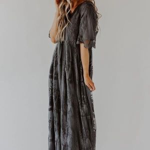 Lace gray maxi dress